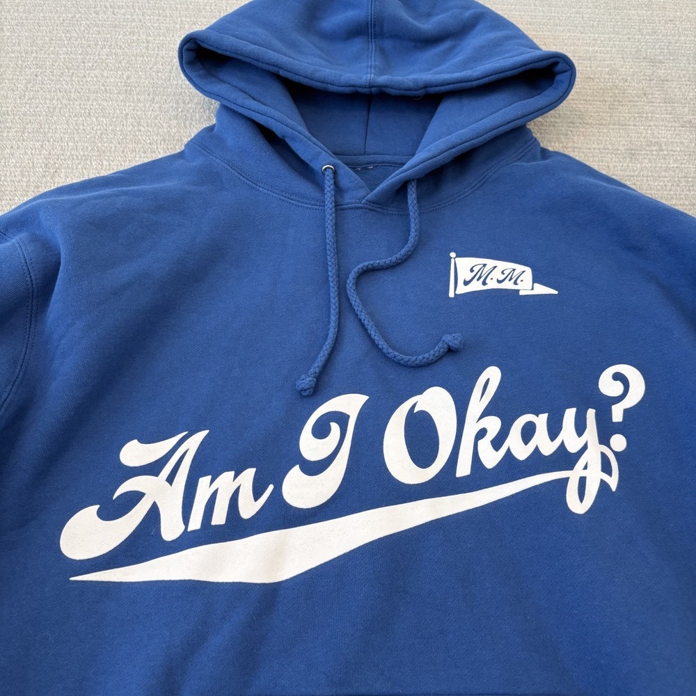 Megan Moroney Hoodie Unisex Large Blue Am I Okay? Pullover Graphic Sweatshirt - Picture 3 of 8